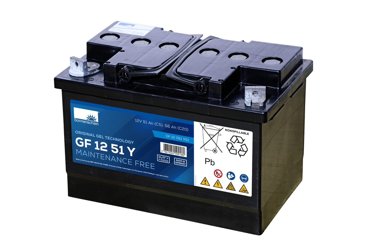  SONNENSCHEIN GF12051YG1 GELBatteri 12V 51AH (278x175x190mm) +høyre