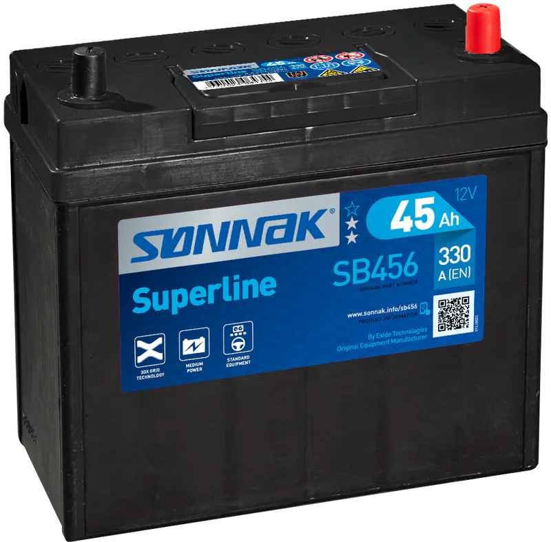 Sønnak Superline SB456 45Ah Kaldstart 330 EN  CCA