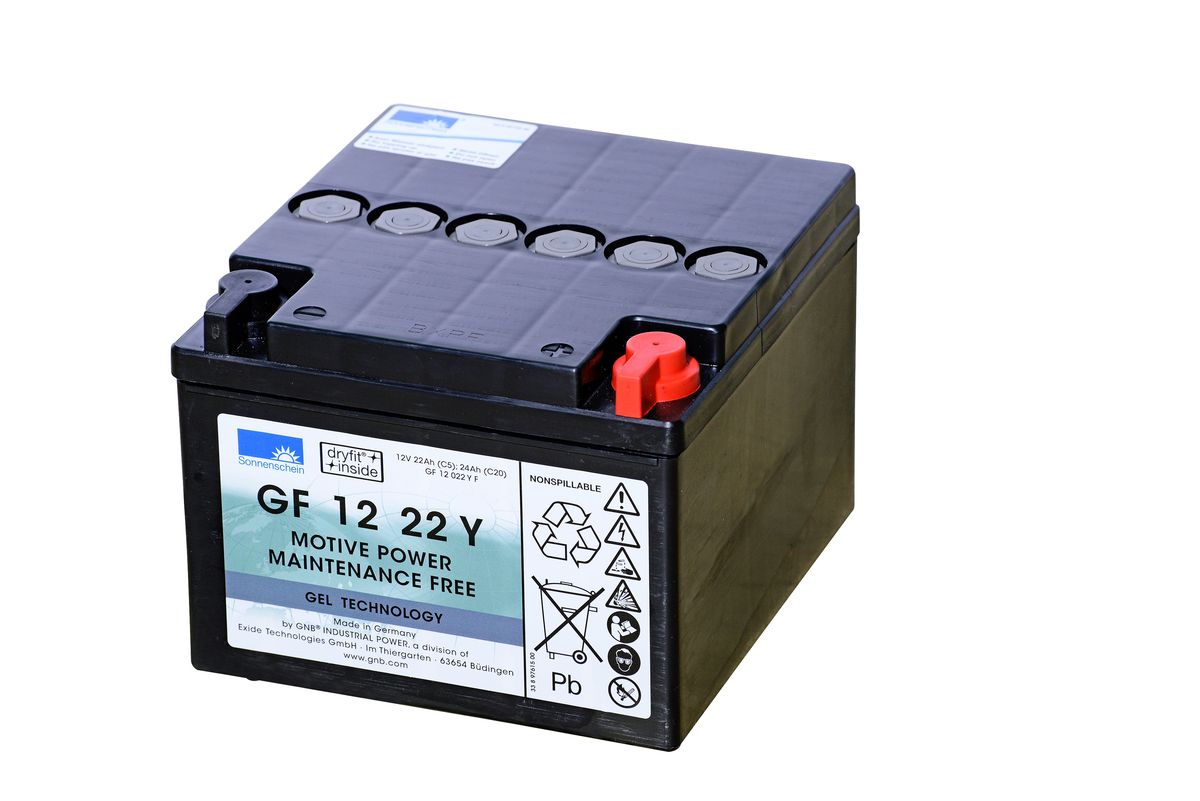 SONNENSCHEIN GF12022YF GELBatteri 12V 22AH (167x176x126mm) +høyre