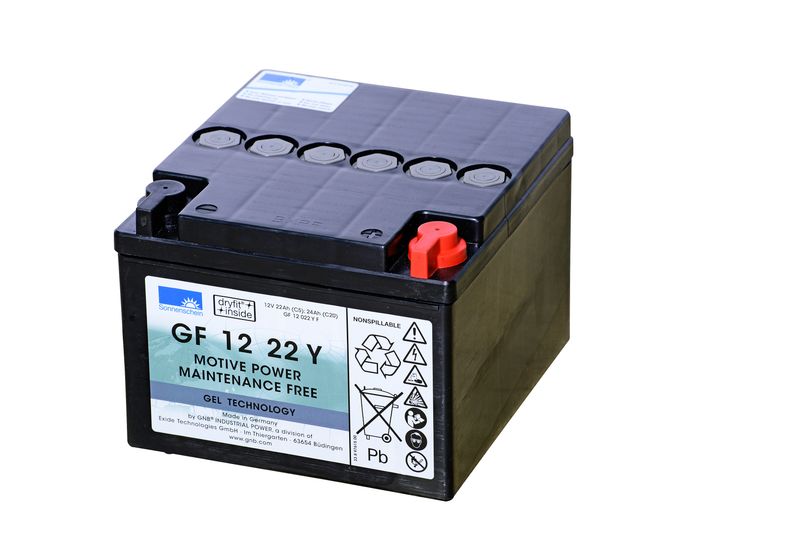 SONNENSCHEIN GF12022YF GELBatteri 12V 22AH (167x176x126mm) +høyre