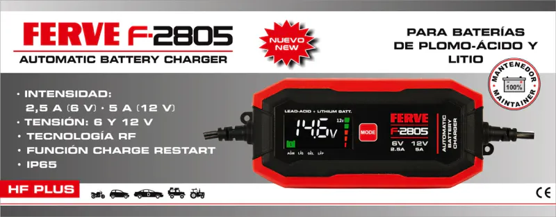 Ferve smartlader for både 6V og 12V batterier 